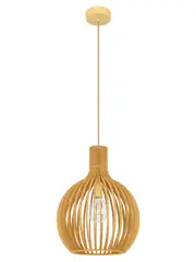 Malmo II 1 Light Medium Timber Pendant in Natural