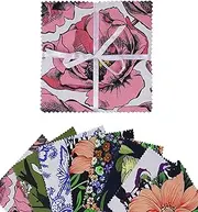 Soimoi Precut 10-inch Floral Prints Cotton Fabric Bundle Quilting Squares Charm Pack DIY Patchwork Sewing Craft- Multicolor-VB