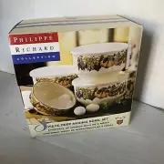 Philippe Richard Collection 8pc Deep Mixing Bowl Set White Lids