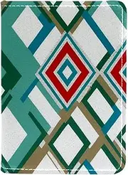[CWAGFEQZ] Passport Holder,Passport Cover,Passport Holder for Women Men Family,Red Blue Watercolor Geometry