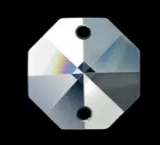 Clear Octagon Crystals Asfour 14mm Suncatcher Prism Bead 2 holes - 5pc