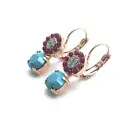 Mariana Earrings Lustrous Bright Red & Turq Crystal Swarovski Moondrops Gypsy...