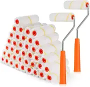 Microfiber Paint Roller 4 Inch, Mini Paint Roller Covers (3/8 Inch Nap, 40 Pack)