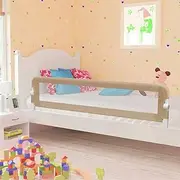 Toddler Safety Bed Rail Taupe 180x42 cm Polyester Child Bed Guard Safety Barrier