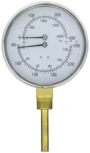 PIC Gauge TRI-RC-402L-H 4" Dial Size, 1/2" Male NPT Connection Size, 0/300 ps...