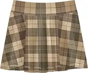 [FRODOTGV] Olive Drab Buffalo Checks Girls Tennis Skirts with Shorts Athletic Skort for Toddler Girl Cheer Skirt