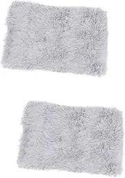 Sosoport 2 Pcs Warm Pet Blanket for Dogs and Cats Plush Material Cozy Sleep Style Ligh Grey
