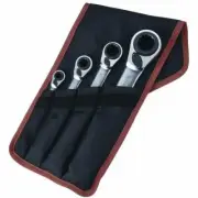 BAHCO 4 PIECE METRIC RATCHETING RING END SPANNER SET WITH WALLET S4RM4T