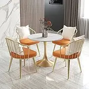 Office Reception Room Club Table and Chair Set, Negotiation Table, Round Dining Table Set,Coffee Table Conference Room Tables, Suitable for Lounge (Size : 31.4in/80cm)