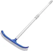 ifundom 1Set Handheld Pool Brush Cleaning Tool for Wall Floor Practical Swimming Pool Cleaner with Telescopic Pole for Scrubbing Hard to Reach Areas