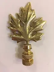 Polished Brass Maple Leaves Finial Top Topper Decor Light Polished Style