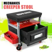 17.5"X23.6"X15.8" Adjustable Mechanics Roller Seat Creeper Stool Chair w/Storage