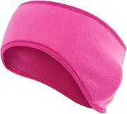 WUISOLQP Ear Warmers Simple Comfortable Protective Running Skiing Sport Ears Covers Headband with Solid Color for Outdoor Wear, Rose red