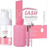 kokiya Lash Shampoo False Eyelash Grease Dust Cleaner Lash Eyelid Foam Cleanser Mini Lash Cleaning Kit Eyelash Cleaner for Professional,Home Use
