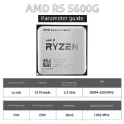 AMD Ryzen 5 5600G Box Novo Vega7 Brand New R5 5600G placa de video 라이젠 CPU Proce