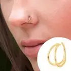 Non Pierced Nose Ring Hoop 18K Gold Plated Spiral Nose Rings Ear Clip Women