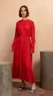 100% Authentic!! NWT Org.$680 TOTÊME Gathered-Neck Crepe Dress Red 38