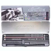 Cretacolor 8pk Artist Sketching Charcoal & Pencils Drawing Tin Set
