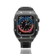 Apple Watch 4/5/6/SE 蘋果手錶保護殼 黑框黑色矽膠錶帶 44mm(矽膠black-44mm)