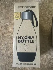 New SodaStream 0.5 Liter My Only Bottle Black, T11 16.9oz Dishwasher Safe