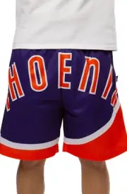 Mitchell & Ness Phoenix Suns BLOWN BIG FACE RELOAD Orange Purple Swingman Shorts