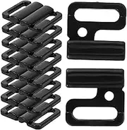 TEHAUX 100pcs Plastic Buckle Swimsuit Bra Clasp Part Bra Strap Clip Bathing Suit Clips Front Button Closures Bra Clip Clasp Replacement Bathing Suit Strap Clip Bra Strap Slide Hook Black