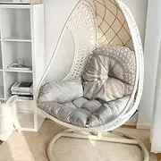 Swing Egg Chair Cushion Thickened Hanging Basket Seat Cushion Washable Hammock Chair Cushion Outdoor Patio Hanging Chair Cushion Replacement (Only Cushion) (Off White)