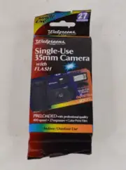 Walgreens 35mm Film Single Use Camera w/ Flash NEW SEALED 27 Exposures 400 Speed