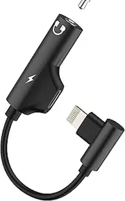 Lightning to 3.5mm Audio Adapter(2 in 1) for iPhone 14 13 Pro Max AUX Headphone Jack Splitter Charger Cable Adaptor for Apple MFI Certified Earphones Connector for iPad Pro Lighting Headset Converter