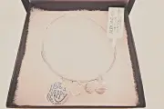 Alex and Ani Live a Happy Life Charm Bangle Silver Expandable NWT