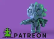 Chibi X Fight Space Fighter - 32mm Scale | DnD Miniature | Chibi Mini Nerdy Gift