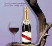 6 Pack Auvitis Count Natural Sparkling 750Ml Blueberry &Grape Wine Non Alcoholic