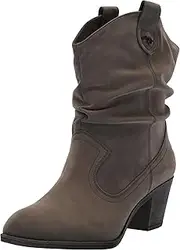 [Rocket Dog] Women's Sheriff Western Boot - Black, Pointed Toe, Stacked Heel, Pull-On, Fabric Insole, Casual, Winter