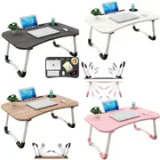 Adjustable Laptop Stand Portable Desk for Bed with Cup Holder