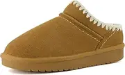 [CUSHIONAIRE] Homemade Women’s Suede Mule Slippers with Memory Foam & Warm Faux Fur Lining – Wide Widths, Indoor/Outdoor Use