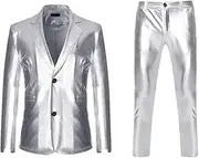 [Zadaos] Men's Suit Sets Shiny Gold 2 Pieces Suits Blazer+Pants Sets Stage Party Nightclub Costume Sets