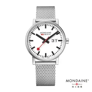 MONDAINE 瑞士國鐵 evo2 時光走廊米蘭鏈帶錶-白/40mm