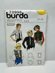 Burda 70998 Misses Jacket Vest Sewing Pattern 12-16 Bust 38-42 Uncut