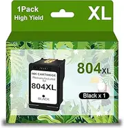804XL Black Ink Cartridges Remanufactured for HP 804XL 804XXL Ink Cartridges for HP Envy Photo 6220 6222 7130 7120 7855 7800 Printer(1 Black)