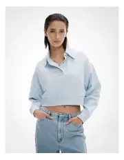 [Witchery] Jersey Polo Top in Dove Blue