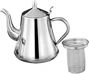 Strainer Teapot Coffee Pouring Kettle Long Spout Coffee Kettle Stainless Steel Coffee Pot Goose Necked Kettle Stainless Water Pot Stainless Steel Kettle Multi-use Metal Kettle