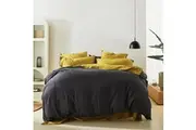 MyHouse Linen Quilt Cover 245X210cm - Charcoal - King