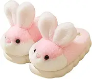 [Generic] Girls Slides Size 4 Plush Flat Home Winter Round Toe Keep Warm Cartoon Rabbit Slippers Shoes Slipper for Kids Girls Summer