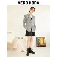 在飛比找ETMall東森購物網優惠-Vero Moda奧萊黑白格紋通勤西裝