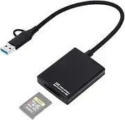 JJC CFexpress Type A Card Reader USB 3.2 Gen 2 10Gbps CFexpress Card Reader Type A Portable Aluminum for Professional Filmmakers Photographers Vloggers Support iPhone 15/Android/Windows/Mac OS