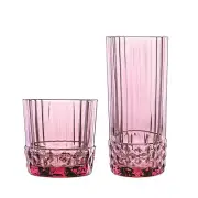 12pc America '20s Glassware Set Whiskey Highball Glasses 370ml/490ml Lilac Rose