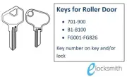 Garage Roller Door Key to Code Number Fits Lenlok, Stramit & more Lock FREE POST