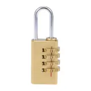 4 Digit Combination Padlock, 3mm Shackle 21mm Body Width, Brass Lock