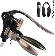 Wine Bottle Opener, Professional Corkscrew Wine Opener, Manual Hand Lever, Corkscrew with Ergonomic Lever Pump, Spiral, Rabbit Style