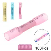 100pcs Waterproof Heat Shrink Butt Connectors Marine Crimp Wire Splice Terminals